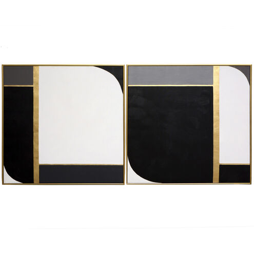 Double Exposure 48 X 48 inch Hand Painted Art, Set Of 2